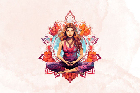 Yoga Girl and Mandala Sublimation Bundle Sublimation Designangry 