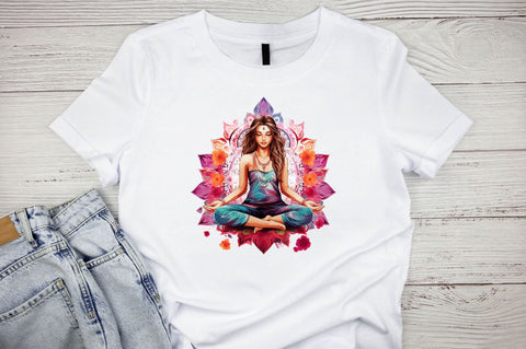 Yoga Girl and Mandala Sublimation Bundle Sublimation Designangry 