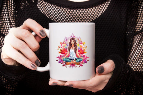 Yoga Girl and Mandala Sublimation Bundle Sublimation Designangry 