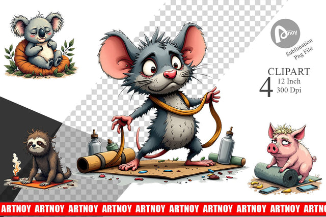 Yoga Grumps Clipart Sublimation artnoy 