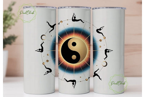 Yoga Harmony Celestial 20oz Tumbler Wrap Sublimation PixelChick 