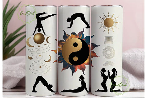 Yoga Harmony Celestial 20oz Tumbler Wrap Sublimation PixelChick 