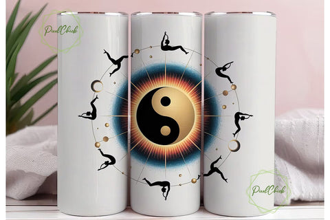 Yoga Harmony Celestial 20oz Tumbler Wrap Sublimation PixelChick 