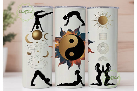 Yoga Harmony Celestial 20oz Tumbler Wrap Sublimation PixelChick 