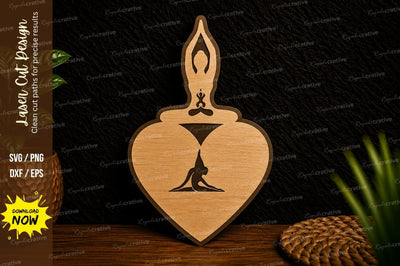 Yoga Heart Ornament Laser Cut Svg Design SVG Regulrcrative 