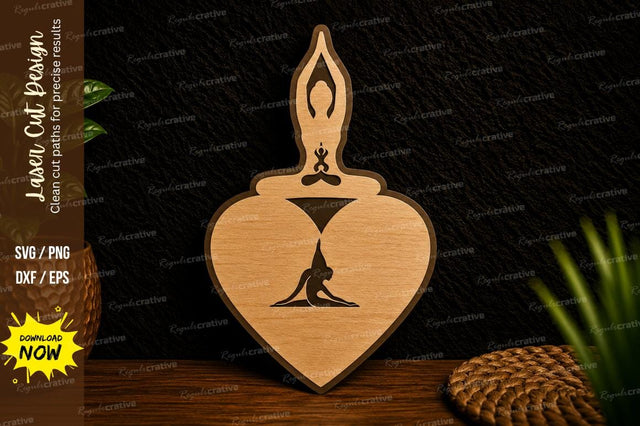 Yoga Heart Ornament Laser Cut Svg Design SVG Regulrcrative 