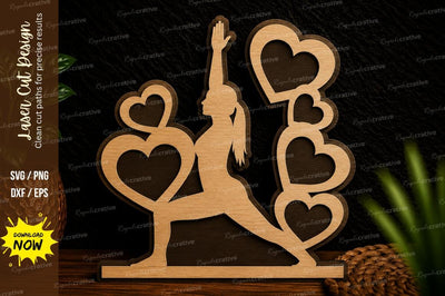Yoga Heart Pose Laser Cut Svg Design SVG Regulrcrative 