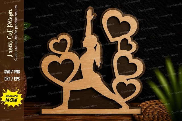 Yoga Heart Pose Laser Cut Svg Design SVG Regulrcrative 