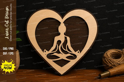 Yoga Heart Pose Laser Cut SVG File SVG Regulrcrative 