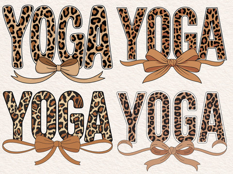 Yoga Leopard Print Coquette Png, Coquette Yoga Leopard, Yoga Lover Shirt, Retro Style Yoga Leopard Coquette Sublimation Shirt SVG & PNG SVG DesignDestine 