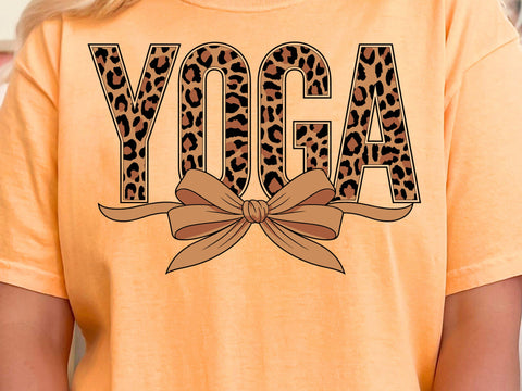 Yoga Leopard Print Coquette Png, Coquette Yoga Leopard, Yoga Lover Shirt, Retro Style Yoga Leopard Coquette Sublimation Shirt SVG & PNG SVG DesignDestine 