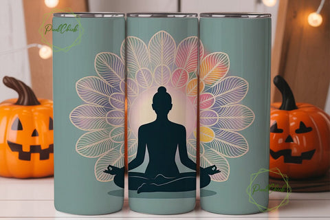Yoga Mandala Meditation 20oz Tumbler Sublimation PixelChick 
