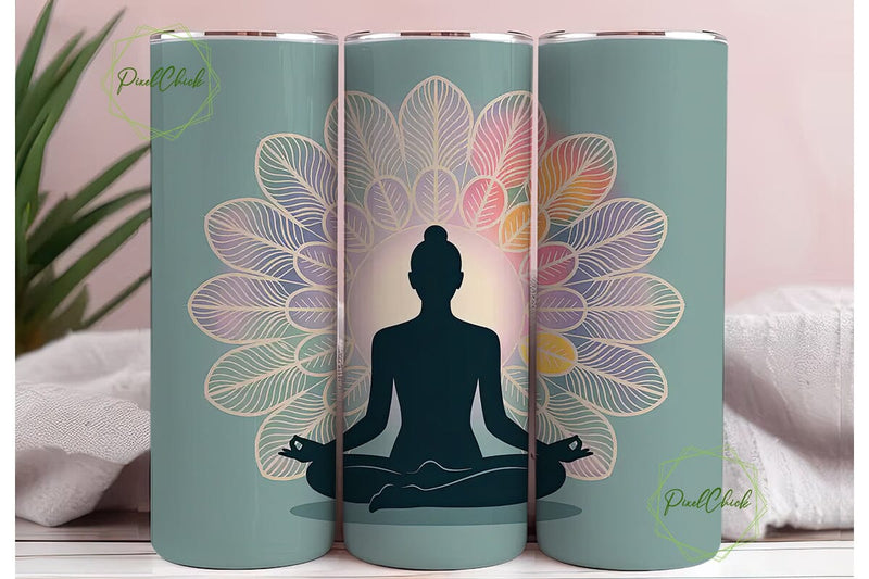 Yoga Mandala Meditation 20oz Tumbler Sublimation PixelChick 