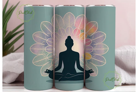 Yoga Mandala Meditation 20oz Tumbler Sublimation PixelChick 