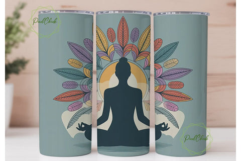 Yoga Mandala Meditation 20oz Tumbler Sublimation PixelChick 