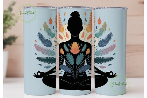 Yoga Meditation Mandala 20oz Tumbler Sublimation PixelChick 