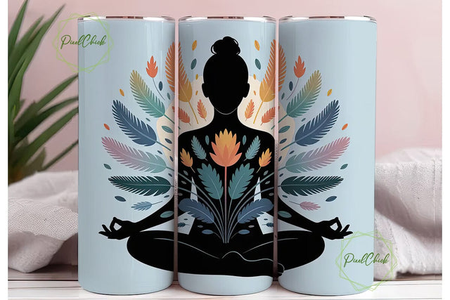 Yoga Meditation Mandala 20oz Tumbler Sublimation PixelChick 