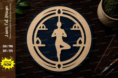 Yoga Meditation Mandala Circle Laser Cut SVG File SVG Regulrcrative 