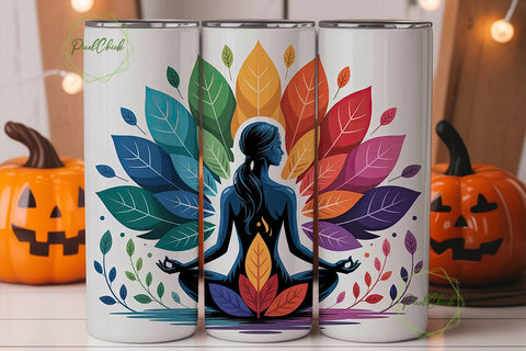Yoga Meditation Peacock 20oz Tumbler Sublimation PixelChick 