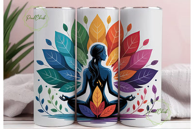 Yoga Meditation Peacock 20oz Tumbler Sublimation PixelChick 