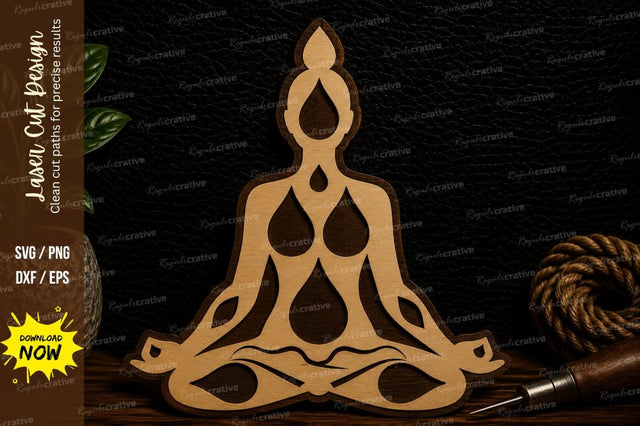 Yoga Meditation Pose Laser Cut Svg Design SVG Regulrcrative 
