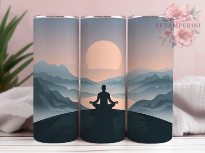 Yoga Mountain Nature Meditation Tumbler Wrap, Sublimation Design, Yoga Mountain Wrap, Meditation Tumbler Design, Nature Yoga Wrap, 20Oz Tumbler, Digital Download Sublimation Li Zamperini 