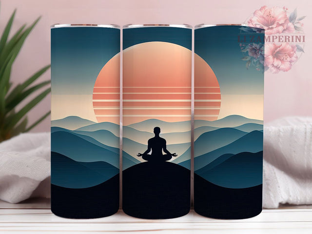Yoga Mountain Nature Meditation Tumbler Wrap, Sublimation Design, Yoga Mountain Wrap, Meditation Tumbler Design, Nature Yoga Wrap, 20Oz Tumbler, Digital Download Sublimation Li Zamperini 