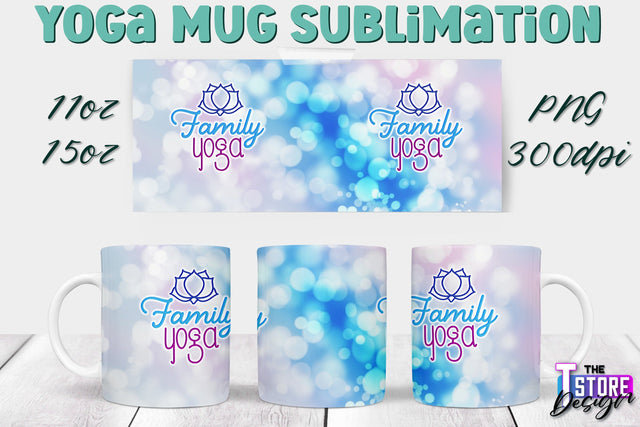 Yoga Mug PNG Sublimation | Coffee 11 Oz | 15 Oz Mug Sublimation | Sport Quotes v.1 Sublimation The T Store Design 