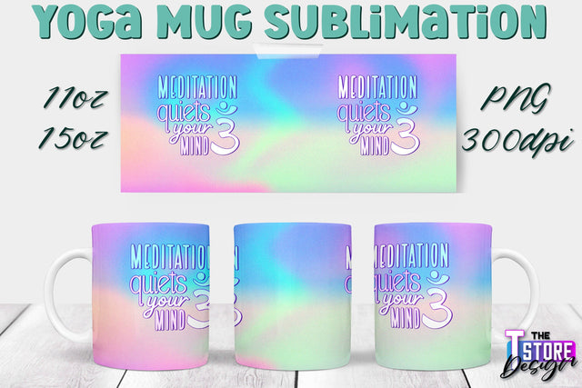 Yoga Mug PNG Sublimation | Coffee 11 Oz | 15 Oz Mug Sublimation | Sport Quotes v.1 Sublimation The T Store Design 