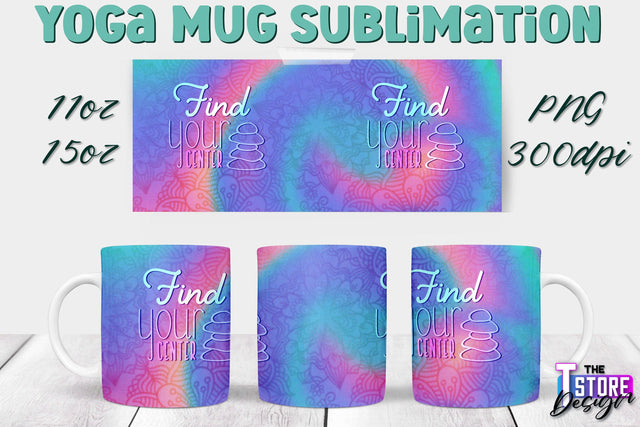 Yoga Mug PNG Sublimation | Coffee 11 Oz | 15 Oz Mug Sublimation | Sport Quotes v.1 Sublimation The T Store Design 