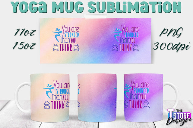 Yoga Mug PNG Sublimation | Coffee 11 Oz | 15 Oz Mug Sublimation | Sport Quotes v.1 Sublimation The T Store Design 