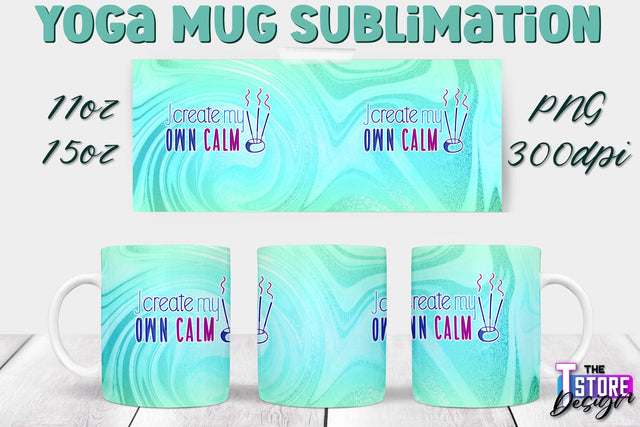 Yoga Mug PNG Sublimation | Coffee 11 Oz | 15 Oz Mug Sublimation | Sport Quotes v.1 Sublimation The T Store Design 