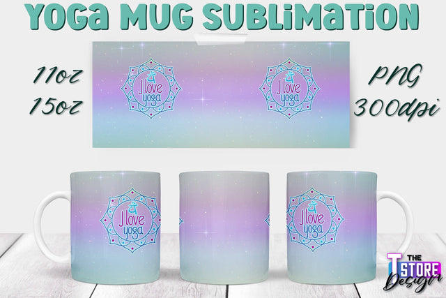 Yoga Mug PNG Sublimation | Coffee 11 Oz | 15 Oz Mug Sublimation | Sport Quotes v.1 Sublimation The T Store Design 