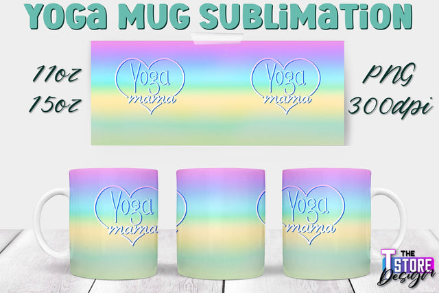 Yoga Mug PNG Sublimation | Coffee 11 Oz | 15 Oz Mug Sublimation | Sport Quotes v.1 Sublimation The T Store Design 