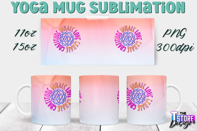 Yoga Mug PNG Sublimation | Coffee 11 Oz | 15 Oz Mug Sublimation | Sport Quotes v.2 Sublimation The T Store Design 