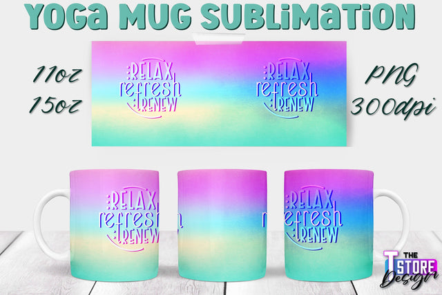 Yoga Mug PNG Sublimation | Coffee 11 Oz | 15 Oz Mug Sublimation | Sport Quotes v.2 Sublimation The T Store Design 