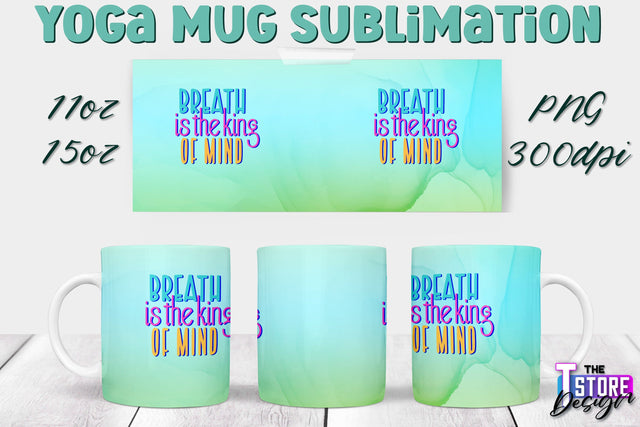 Yoga Mug PNG Sublimation | Coffee 11 Oz | 15 Oz Mug Sublimation | Sport Quotes v.2 Sublimation The T Store Design 
