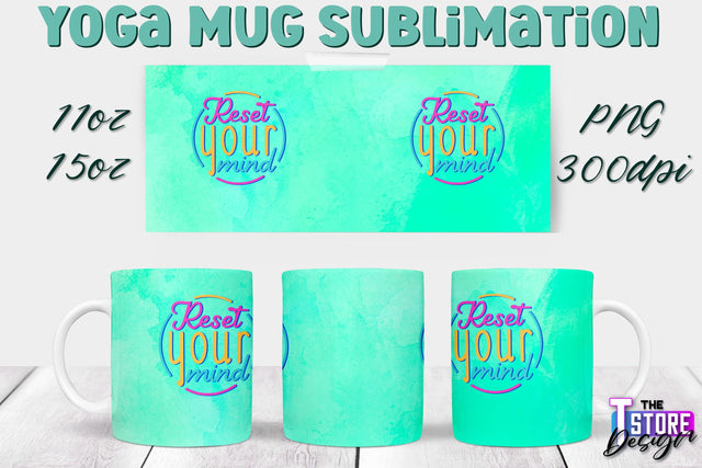 Yoga Mug PNG Sublimation | Coffee 11 Oz | 15 Oz Mug Sublimation | Sport Quotes v.2 Sublimation The T Store Design 