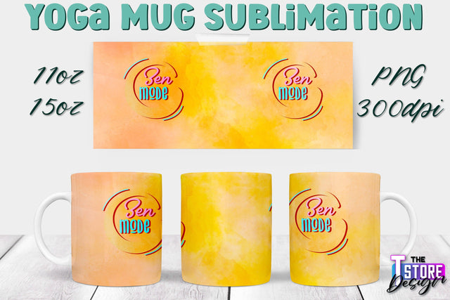 Yoga Mug PNG Sublimation | Coffee 11 Oz | 15 Oz Mug Sublimation | Sport Quotes v.2 Sublimation The T Store Design 