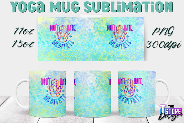 Yoga Mug PNG Sublimation | Coffee 11 Oz | 15 Oz Mug Sublimation | Sport Quotes v.2 Sublimation The T Store Design 