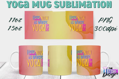 Yoga Mug PNG Sublimation | Coffee 11 Oz | 15 Oz Mug Sublimation | Sport Quotes v.2 Sublimation The T Store Design 