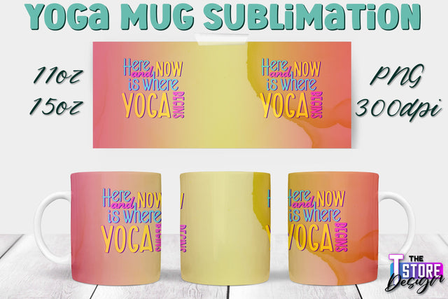 Yoga Mug PNG Sublimation | Coffee 11 Oz | 15 Oz Mug Sublimation | Sport Quotes v.2 Sublimation The T Store Design 