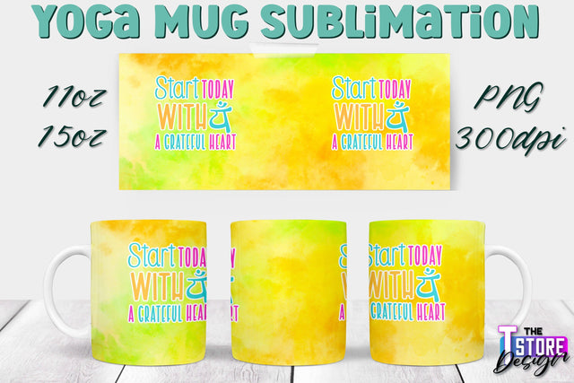 Yoga Mug PNG Sublimation | Coffee 11 Oz | 15 Oz Mug Sublimation | Sport Quotes v.2 Sublimation The T Store Design 