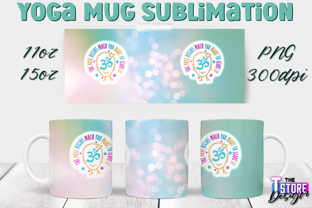 Yoga Mug PNG Sublimation | Coffee 11 Oz | 15 Oz Mug Sublimation | Sport Quotes v.2 Sublimation The T Store Design 