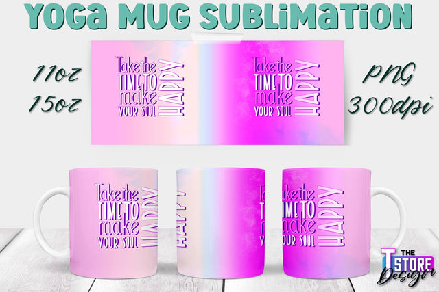 Yoga Mug PNG Sublimation | Coffee 11 Oz | 15 Oz Mug Sublimation | Sport Quotes v.2 Sublimation The T Store Design 
