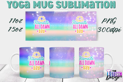 Yoga Mug PNG Sublimation | Coffee 11 Oz | 15 Oz Mug Sublimation | Sport Quotes v.2 Sublimation The T Store Design 