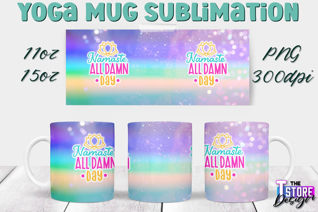 Yoga Mug PNG Sublimation | Coffee 11 Oz | 15 Oz Mug Sublimation | Sport Quotes v.2 Sublimation The T Store Design 
