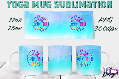 Yoga Mug PNG Sublimation | Coffee 11 Oz | 15 Oz Mug Sublimation | Sport Quotes v.2 Sublimation The T Store Design 