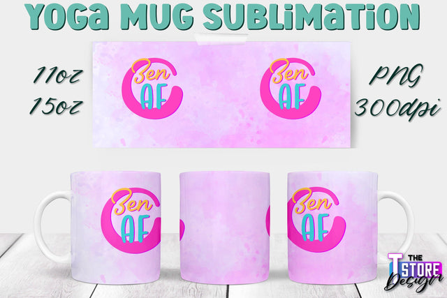 Yoga Mug PNG Sublimation | Coffee 11 Oz | 15 Oz Mug Sublimation | Sport Quotes v.2 Sublimation The T Store Design 