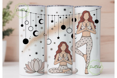 Yoga Namaste Goddess 20oz Tumbler Wrap Sublimation PixelChick 